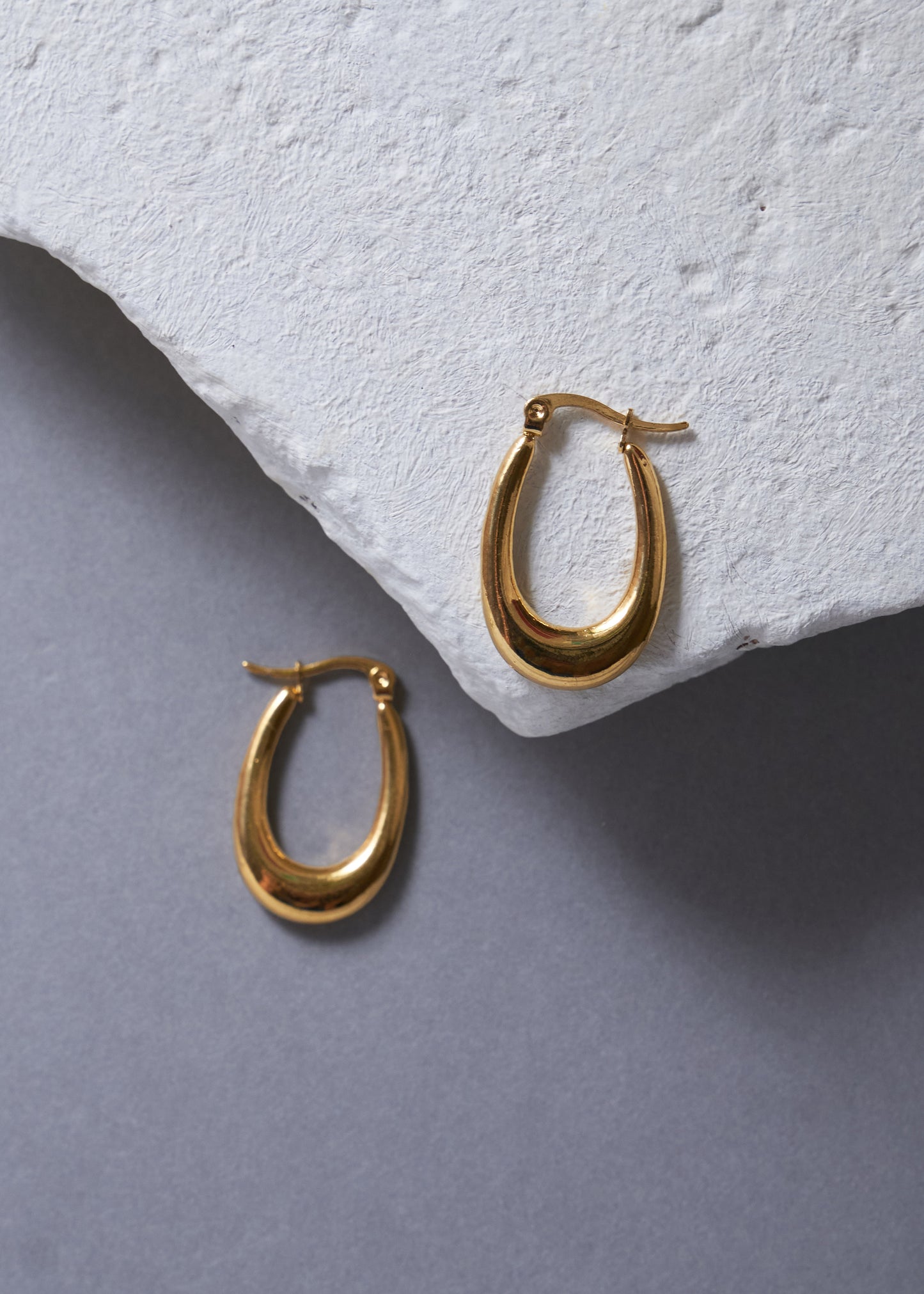 Gold Oval Hoop
