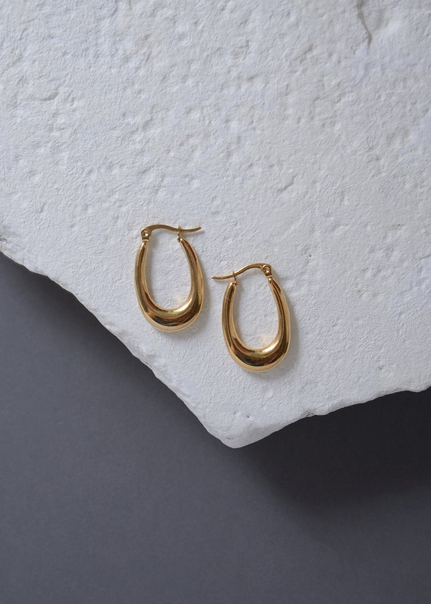 Gold Oval Hoop