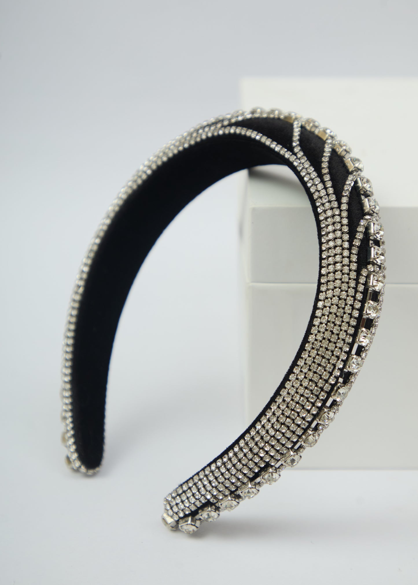 GABRIELLE RHINESTONE VELVET HEADBAND