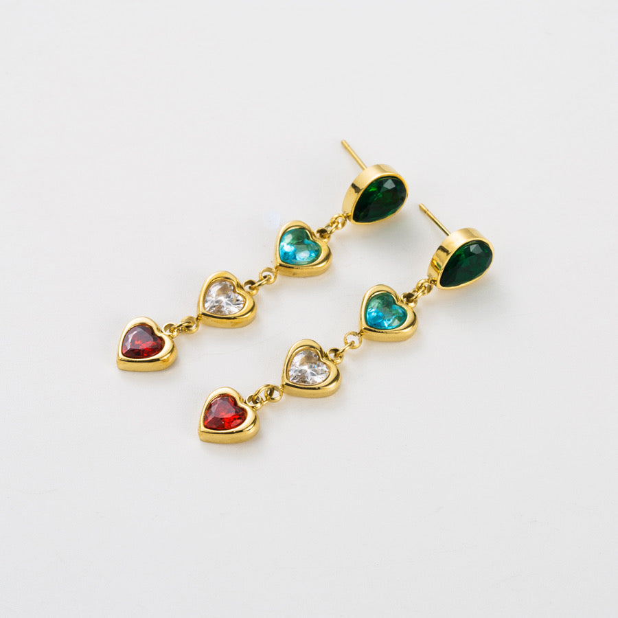 GIA HEART DROP EARRINGS