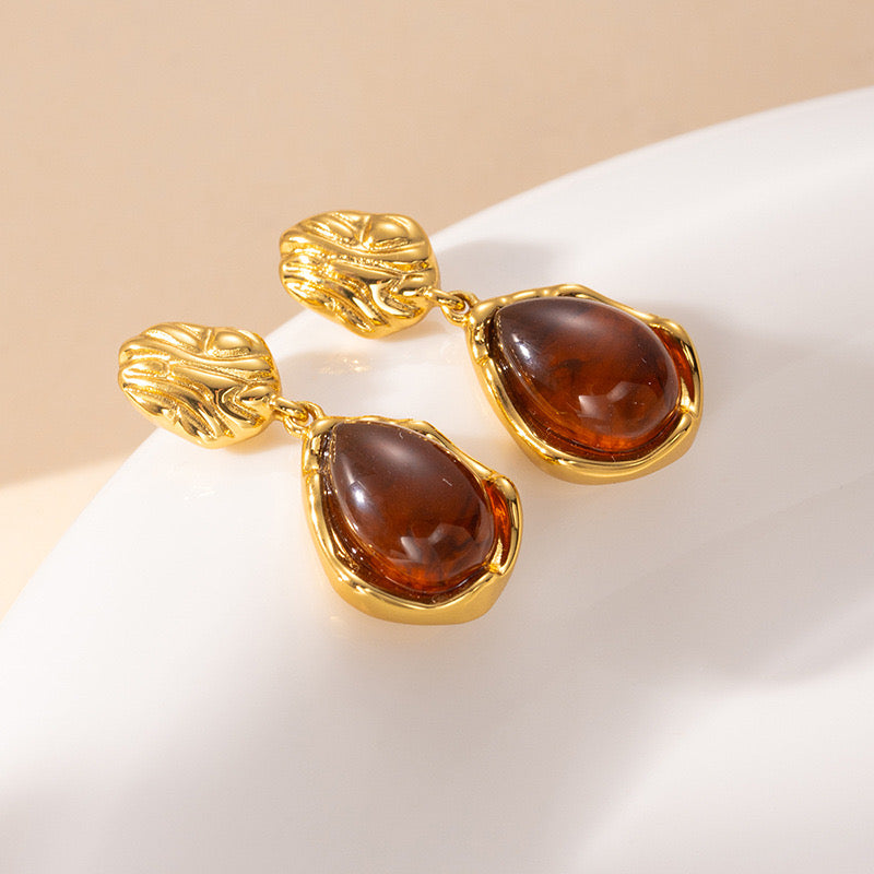 AMBER DROP EARRINGS