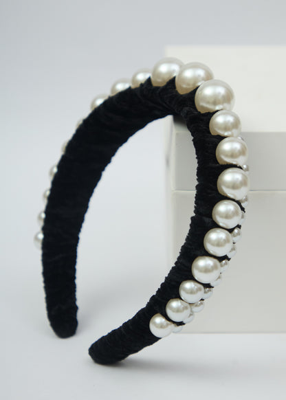 VELVET PEARL CLUSTER HEADBAND