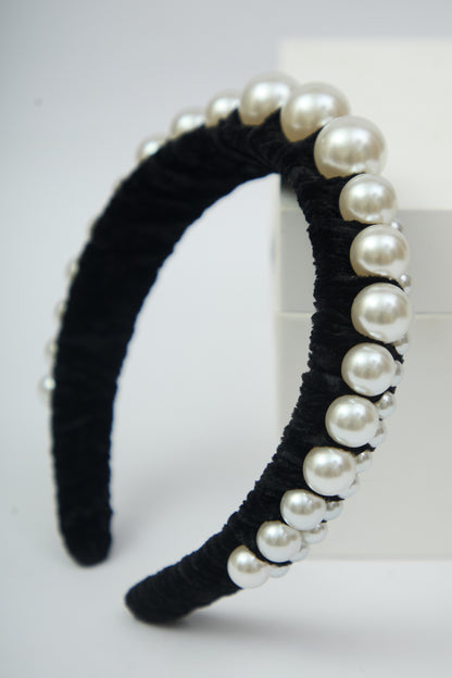 VELVET PEARL CLUSTER HEADBAND